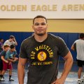 Former Lemoore High  School state champ Chris Pendleton was on hand to help with coaching. He also won two national titles with Oklahoma State.
